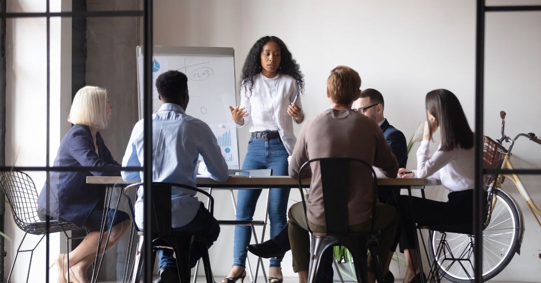 group of people having a meeting